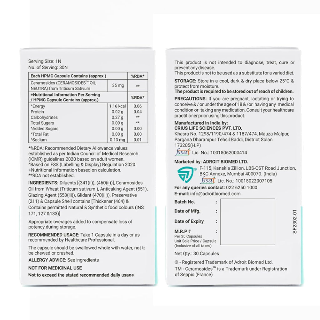 SKINFAY - Oral Moisturizer | Hydrating Moisturizer Capsule | Boosts Collagen | Moisturizes Skin | Reduces Fine Lines & Wrinkles | 1 Capsule a Day | 30 Capsules.
