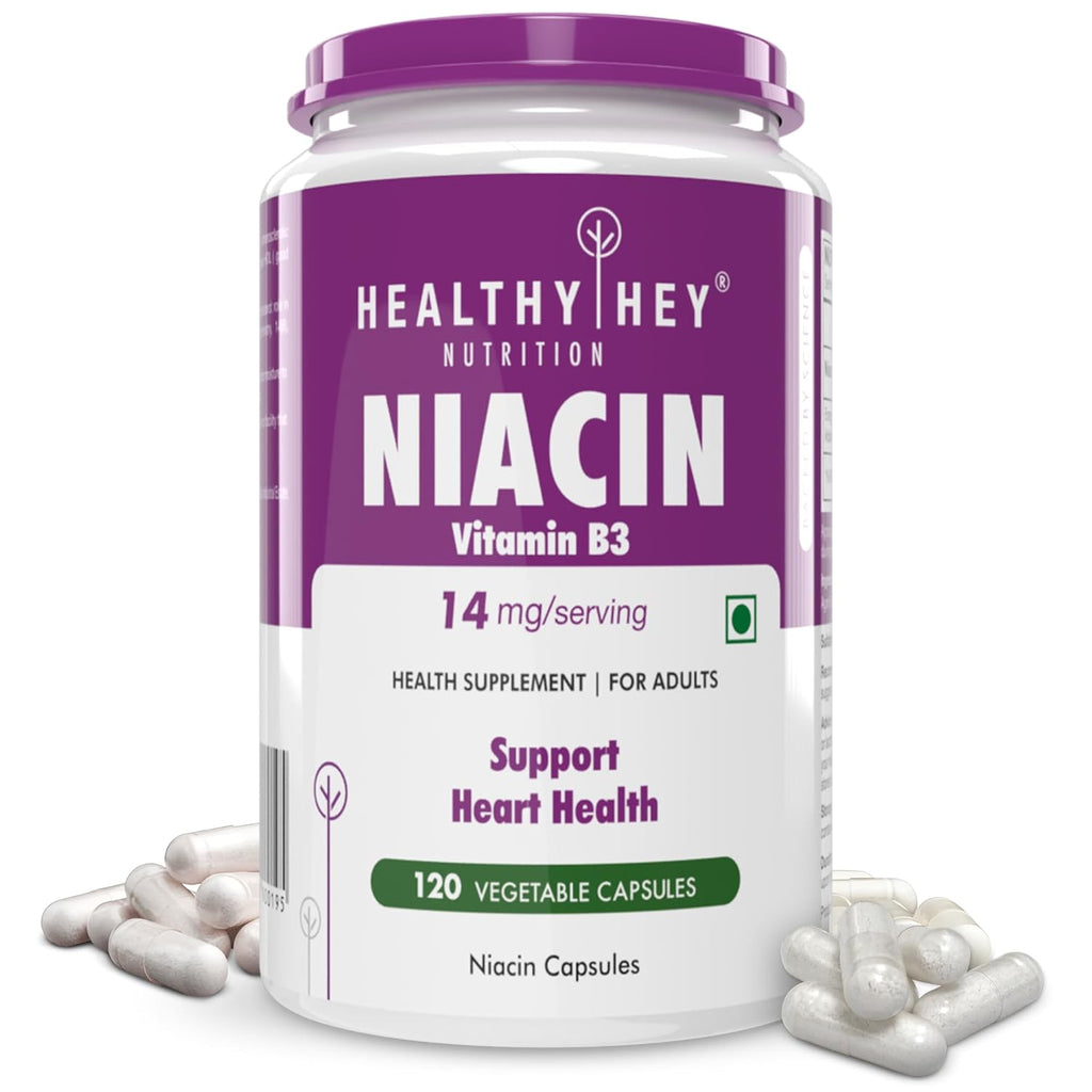 HealthyHey Nutrition Niacin Vitamin B3 120 Veg. Capsules