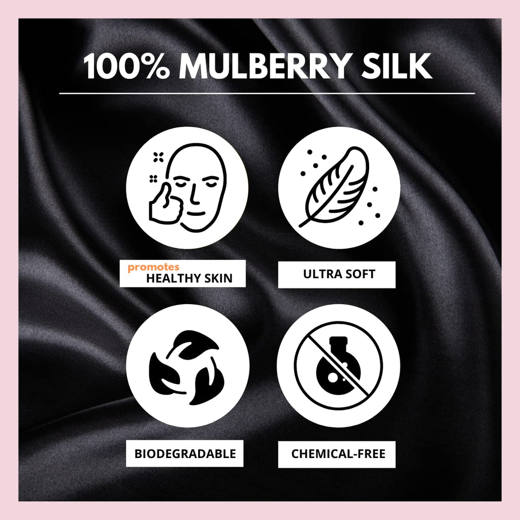 Friends of Meditation 100% Mulberry Silk Eye Mask, Super Smooth Sleep Mask and Blind Fold (Red Print)