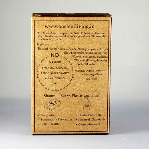 Ancient Living Shikakai & Bhringraj Shampoo Bar - 100 gms Each (Pack of 2)