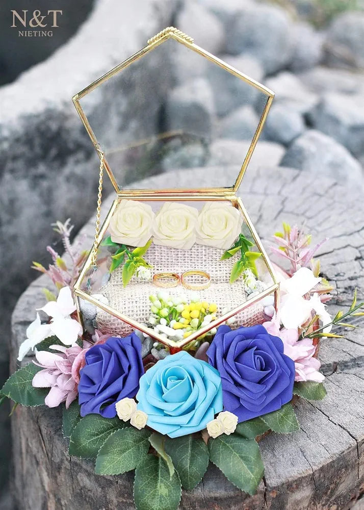 Rose Artificial Flowers 50pcs Blue Flowers Perfect for DIY