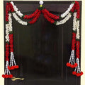Afarza Choice Good Feel Good Artificial Flower Garland Toran Hanging white-red 4 Pieces 5 Feet