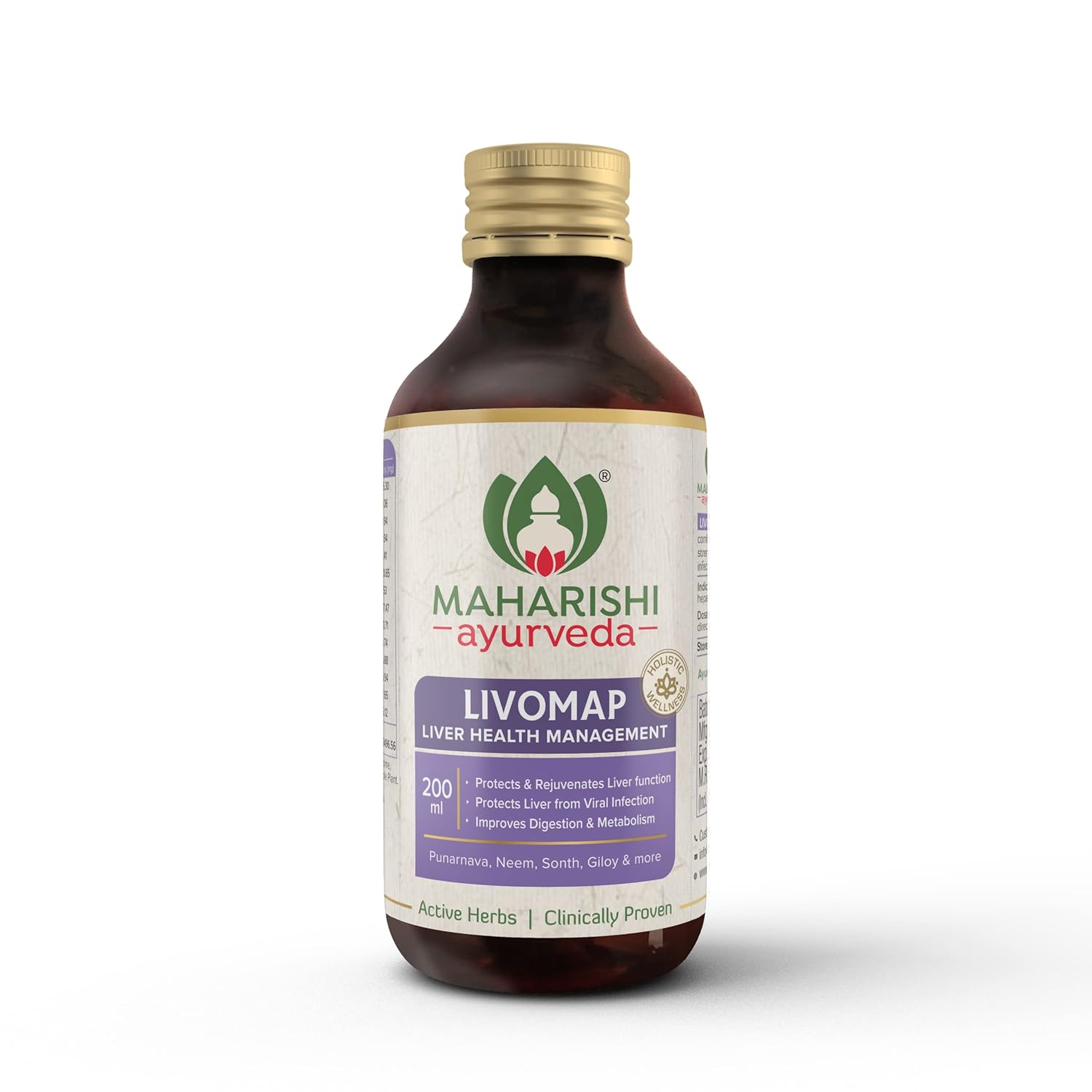 Maharishi Ayurveda Liver Care and Liver Support Supplement tonic | Livomap Syrup Protects and Rejuvenates the Liver Function | Clinically Tested | 200mL