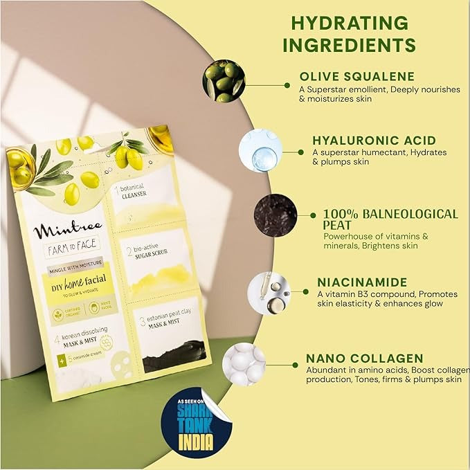 Mintree Organic Olive Brightening at Home Facial Kit