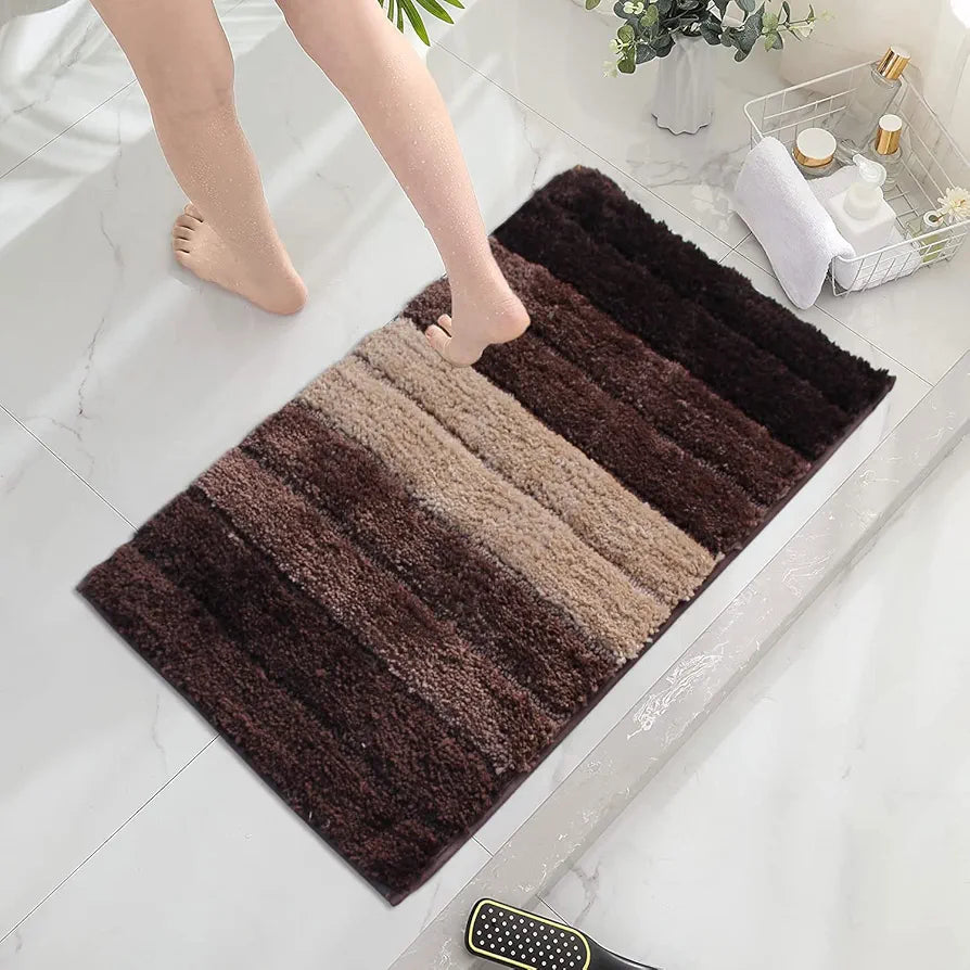 Luxe Home International Microfiber Luxe Home Bath Mat Super Soft Anti Skid Luxury Mats 40X60 Cm Colour Walnut