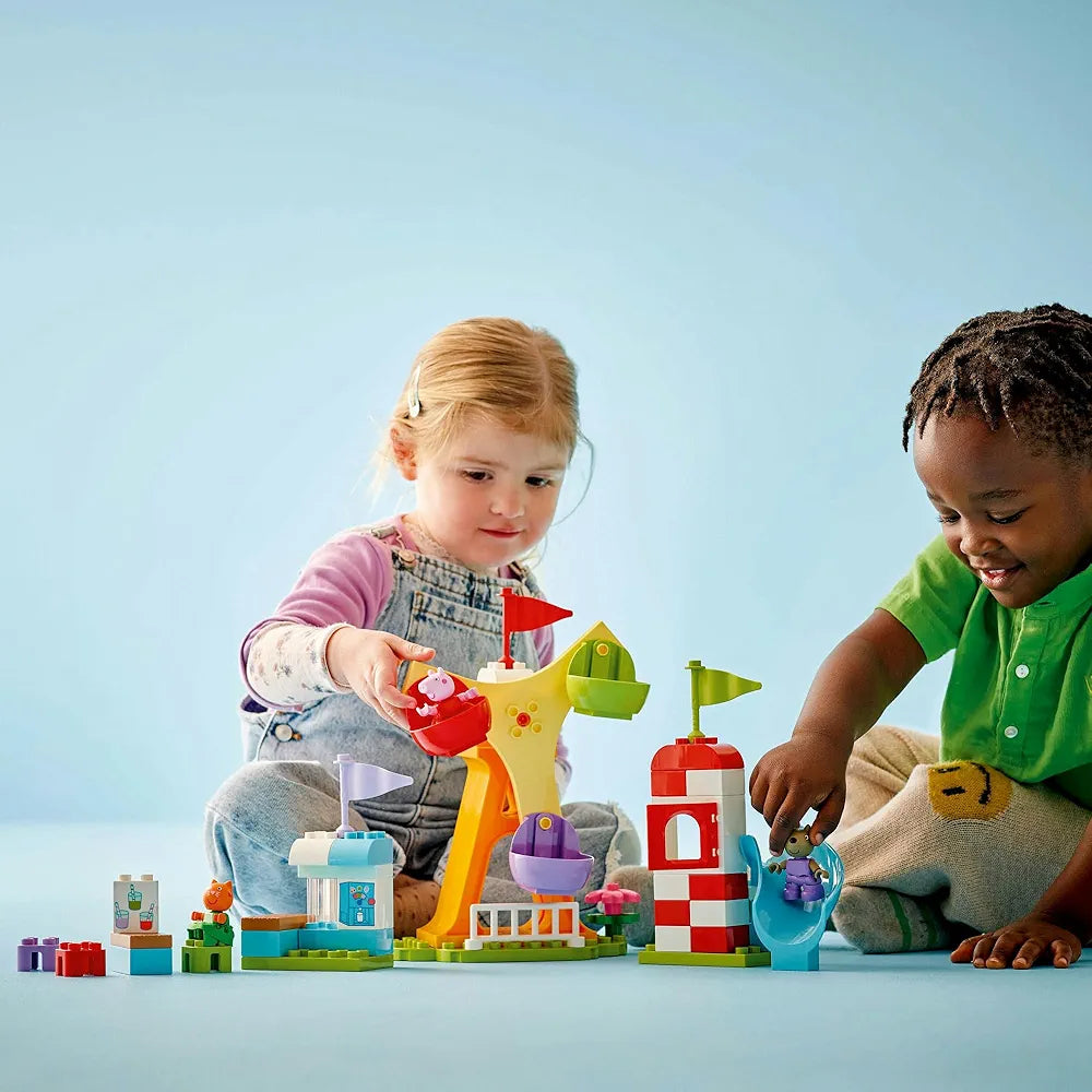 Lego Duplo Peppa Pig Funfair Pretend-Play Amusement Park Toddler Toy 10453 Building Blocks Toys for 2+ Gift for Boys and Girls