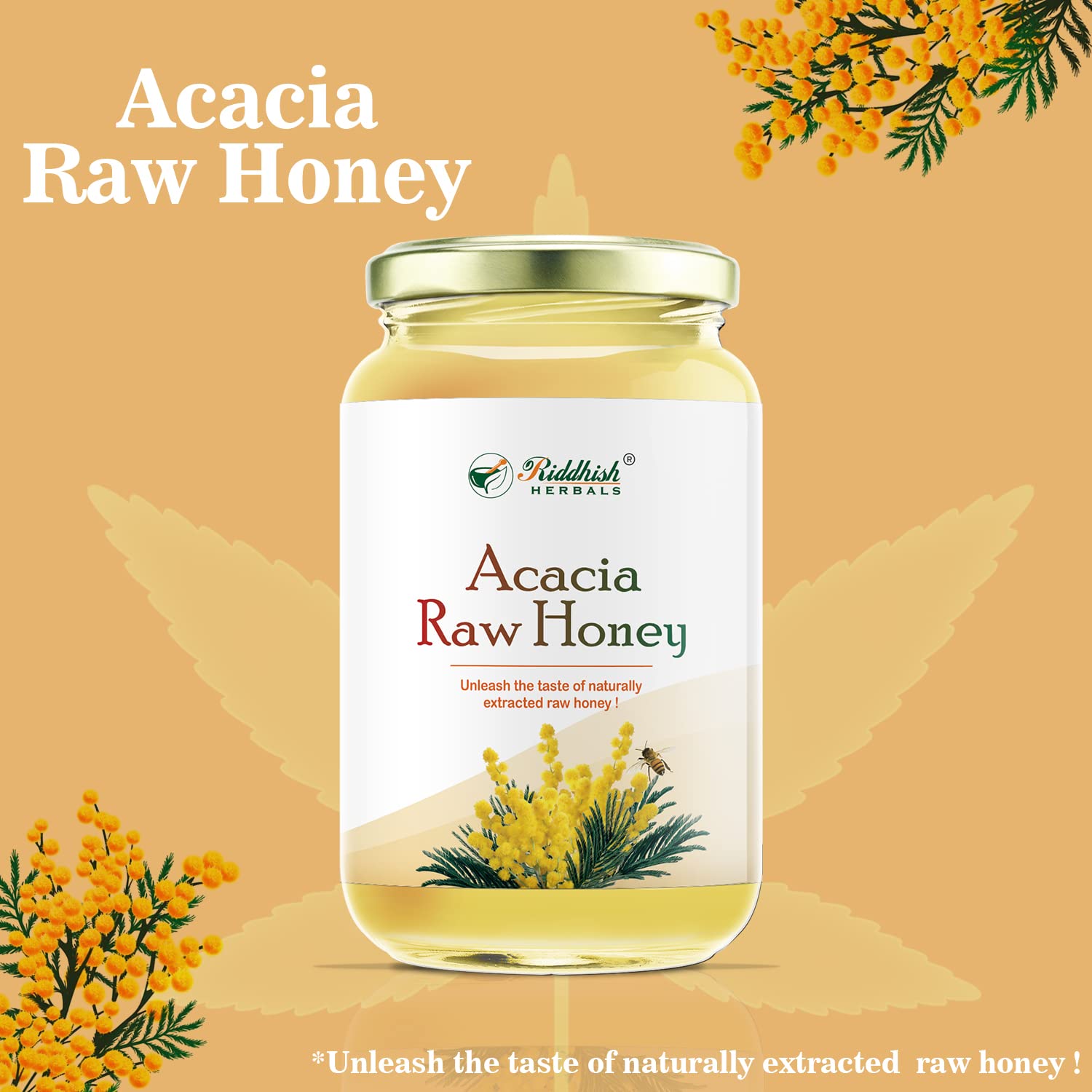 Riddhish Herbals Organic Acacia Raw Honey - 500 gms