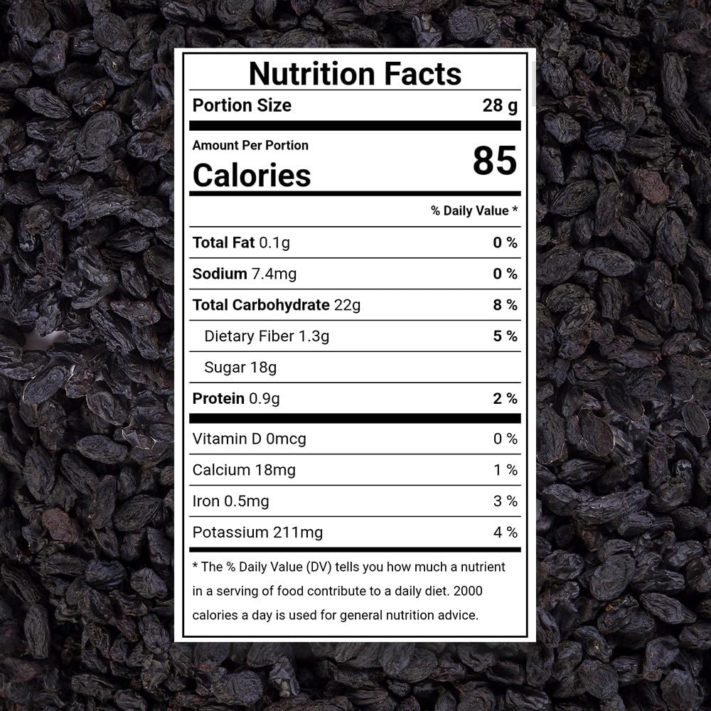 Raneja Premium Afghani Seedless Black Raisins | High in Antioxidant Kali Kishmish/Kismis Dry Fruits, Healthy Snacks | Rich in Fiber & Potassium | Naturally Sweet & Tasty