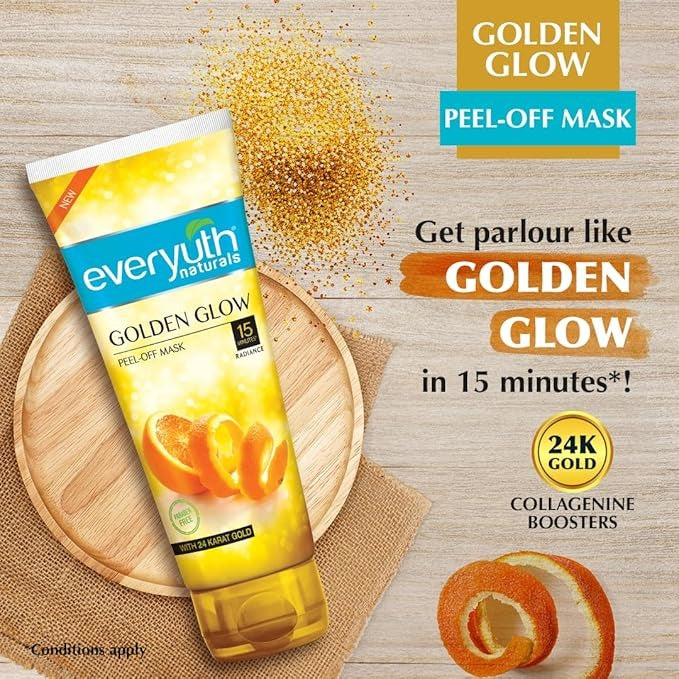 Everyuth Golden Glow Peel-off Mask - 100 gms (Pack of 2)