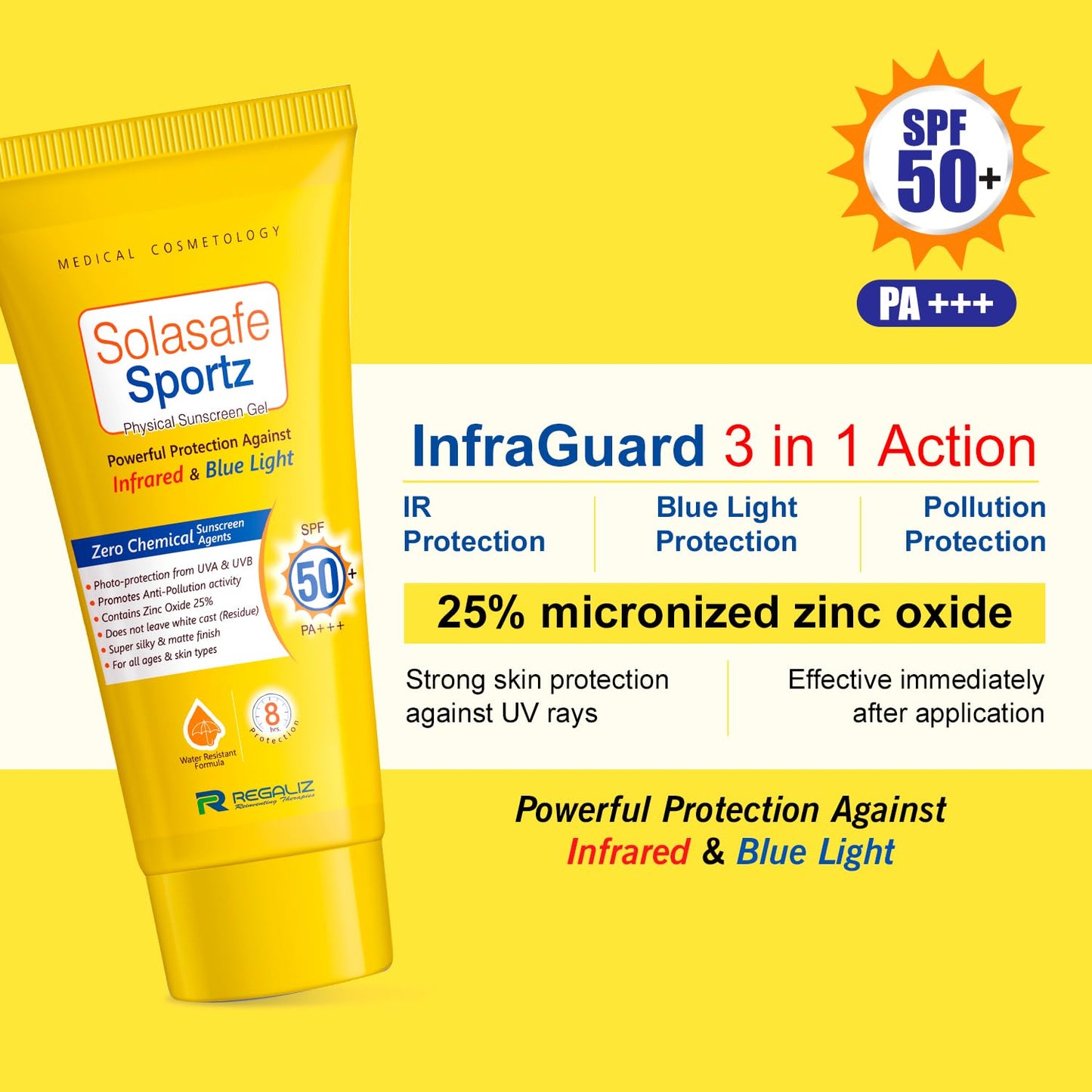 Regaliz Sunscreen Solasafe Sportz (Zero Chemical) - 50 ml