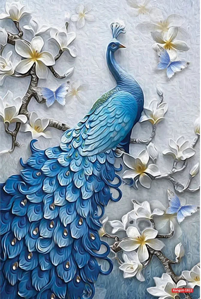 Rangoli Peacock Wall Sticker 12x18 Sheet – Elegant Self Adhesive Design-1
