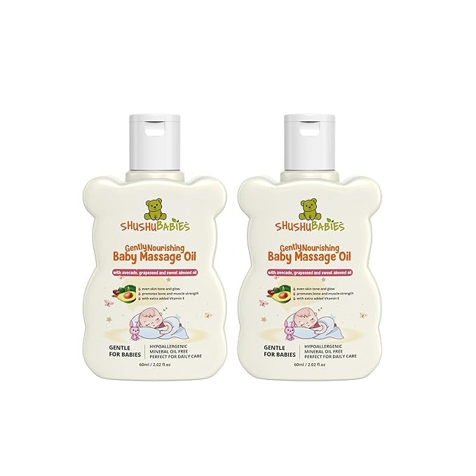 ShuShu Babies Gently Nourishing Baby Massage Oil - 60 ml (Pack of 2)