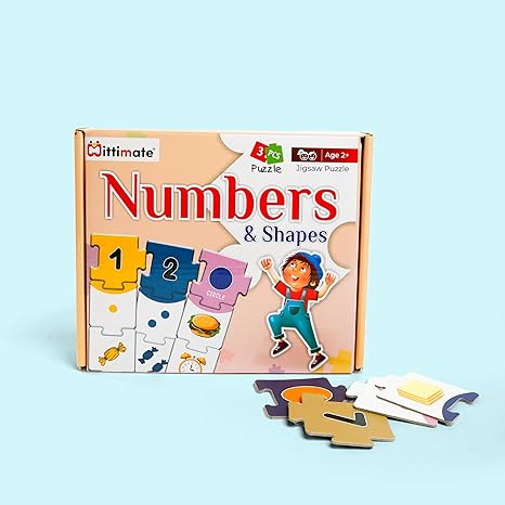Mittimate Number & Shape Jigsaw Puzzle Game for Kids Age 2 to 4 Old  54 Pieces Educational Puzzle Toy