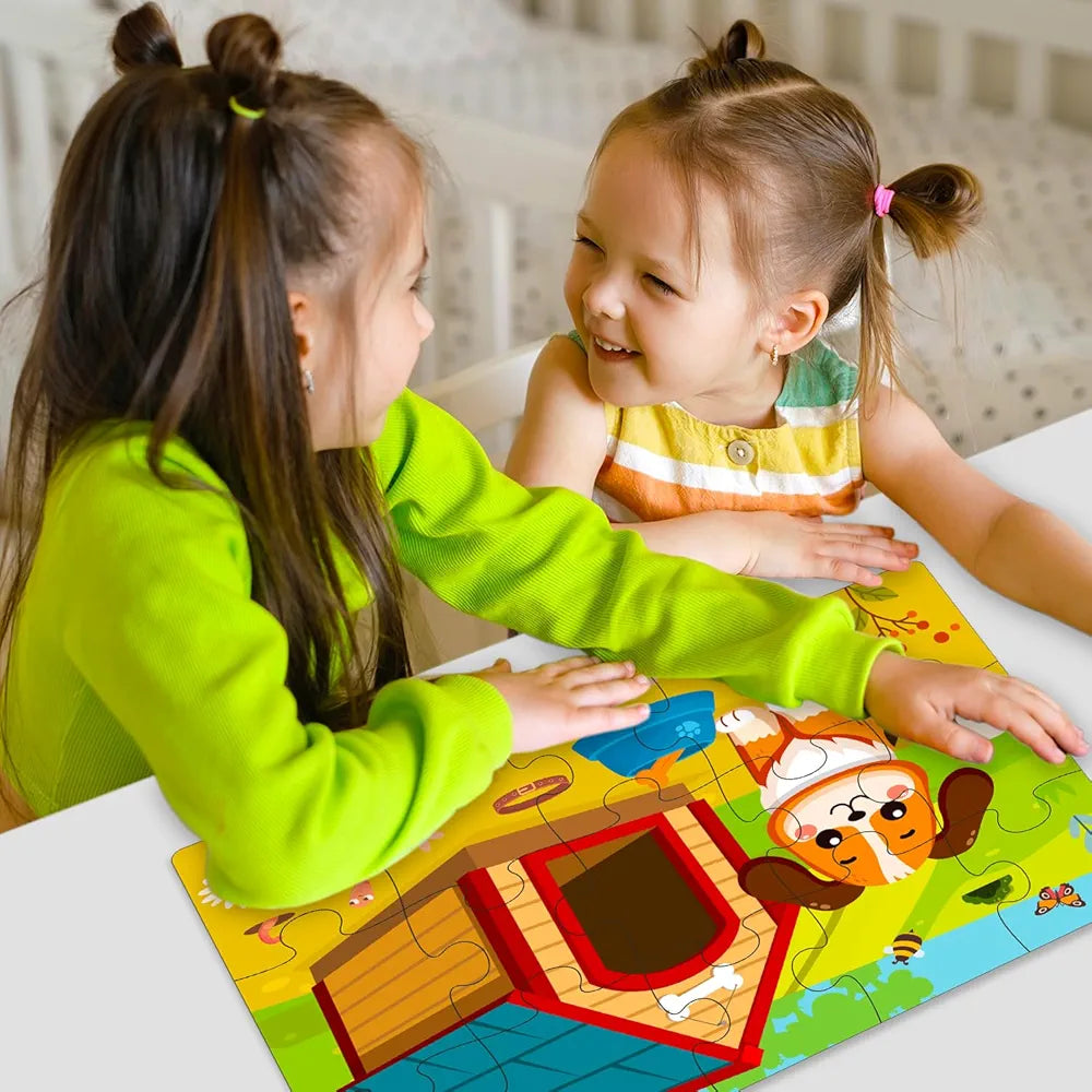 Hello Friend My First Jungle Fun Jigsaw Puzzle Game 3+ Year Old Toddler Toy Cardboard Puzzle for Preschool Learning Gift for Boys Girls