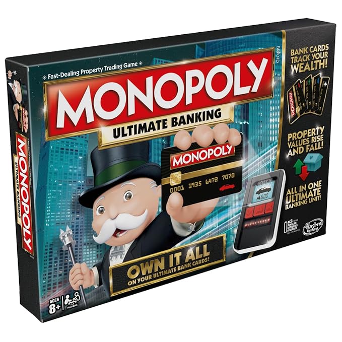 Monopoly Ultimate Banking Edition Board Game for Kids Ages 8+