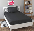 Fresh From Loom Soft Skin Safe Breathable Single Size Flat Bedsheets Hotel & Home Plain Bedsheet Set with 1 Pillow Covers 144 TC Grey