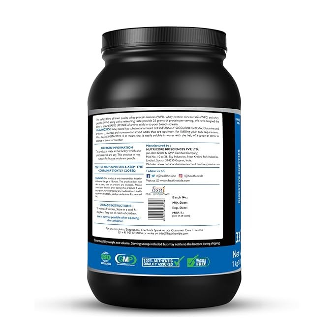 Healthoxide Whey Protein Powder Chocolate Flavor  - 1 kg