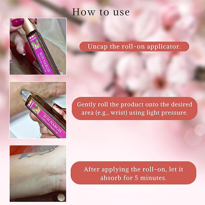 Nyassa Ruh Nargis Roll on With Organic Oils | Fragrance Oil and Vitamin E | 11 Ml
