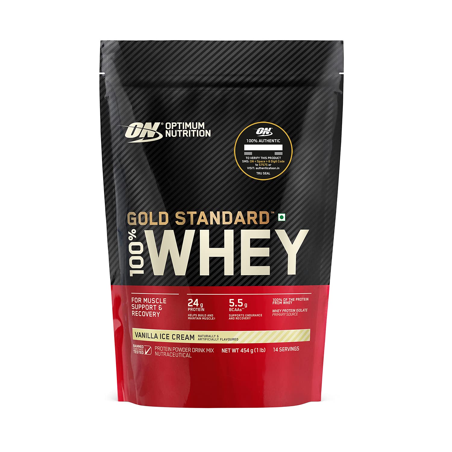 Optimum Nutrition (ON) Gold Standard 100% Whey Protein Powder - 1 lb , Primary Source Isolate