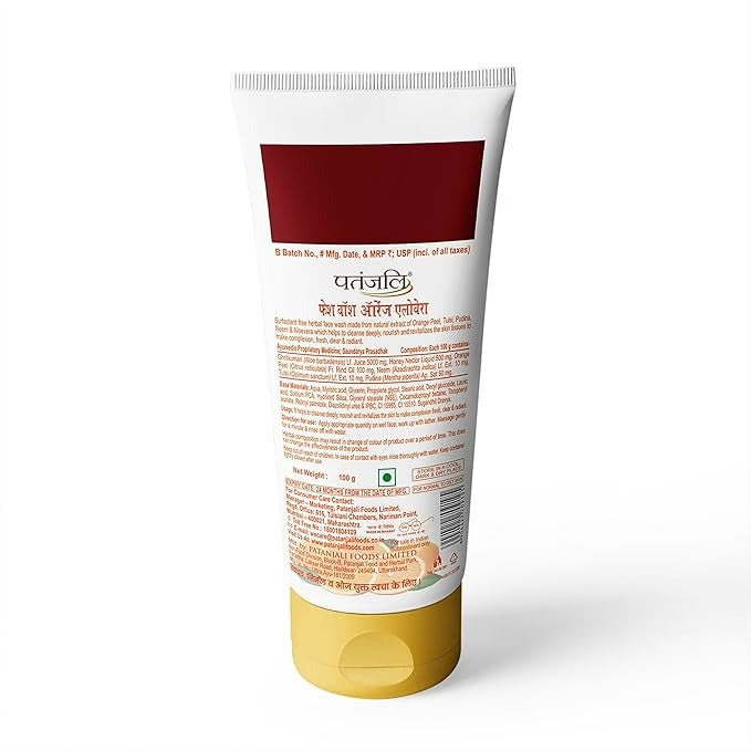 Patanjali Orange Aloevera Face Wash - 100 gms