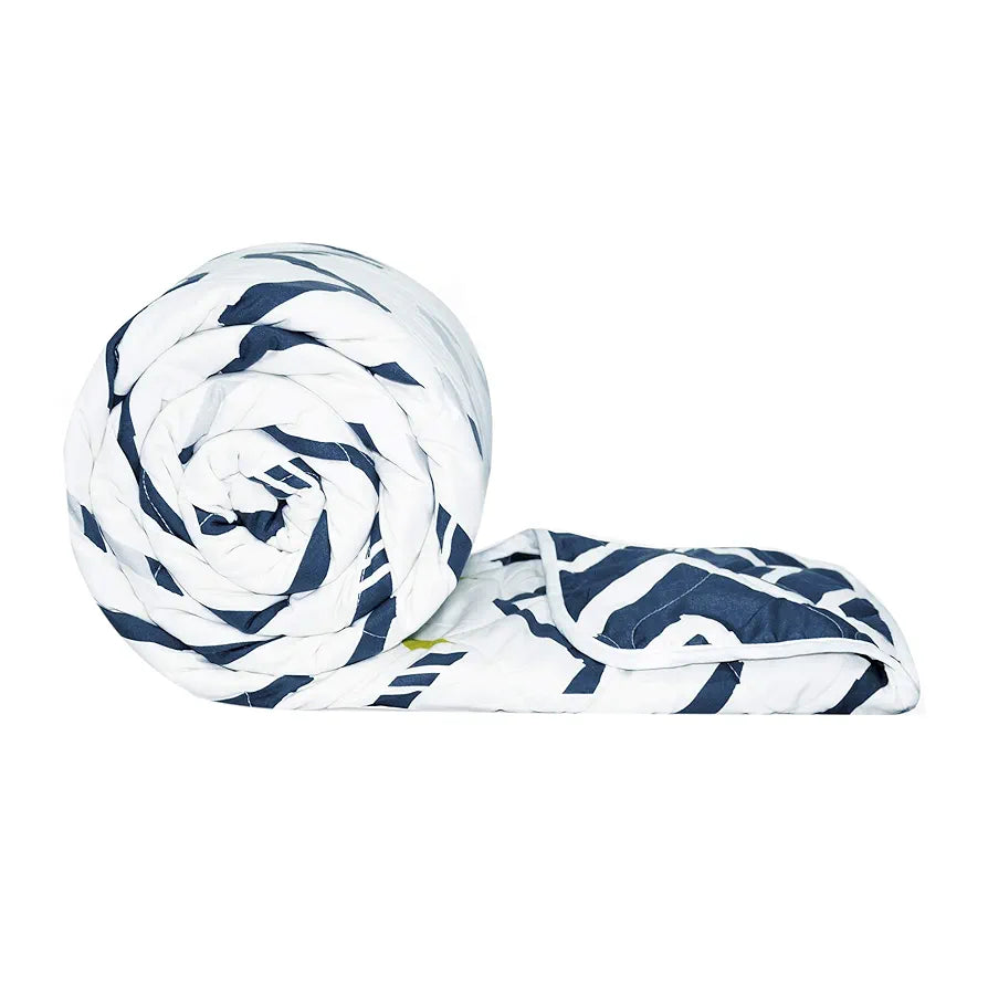 Divine Casa Microfiber 150 GSM Reversible Double Bed Comforter Ultra Soft & Lightweight Blanket Colour Blueprint