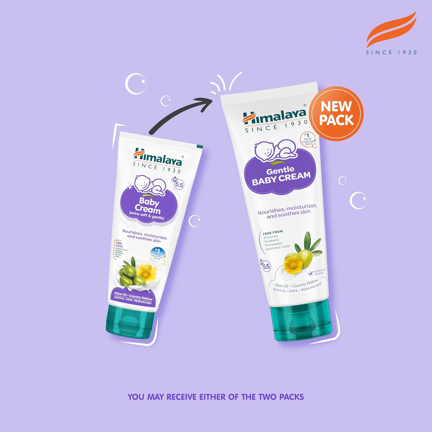 Himalaya Gentle Baby Cream 100ml | No.1 Doctor-Prescribed Brand | Nourishes & Extra Soft Skin | pH 5.5 Formulation | Safe for Newborns