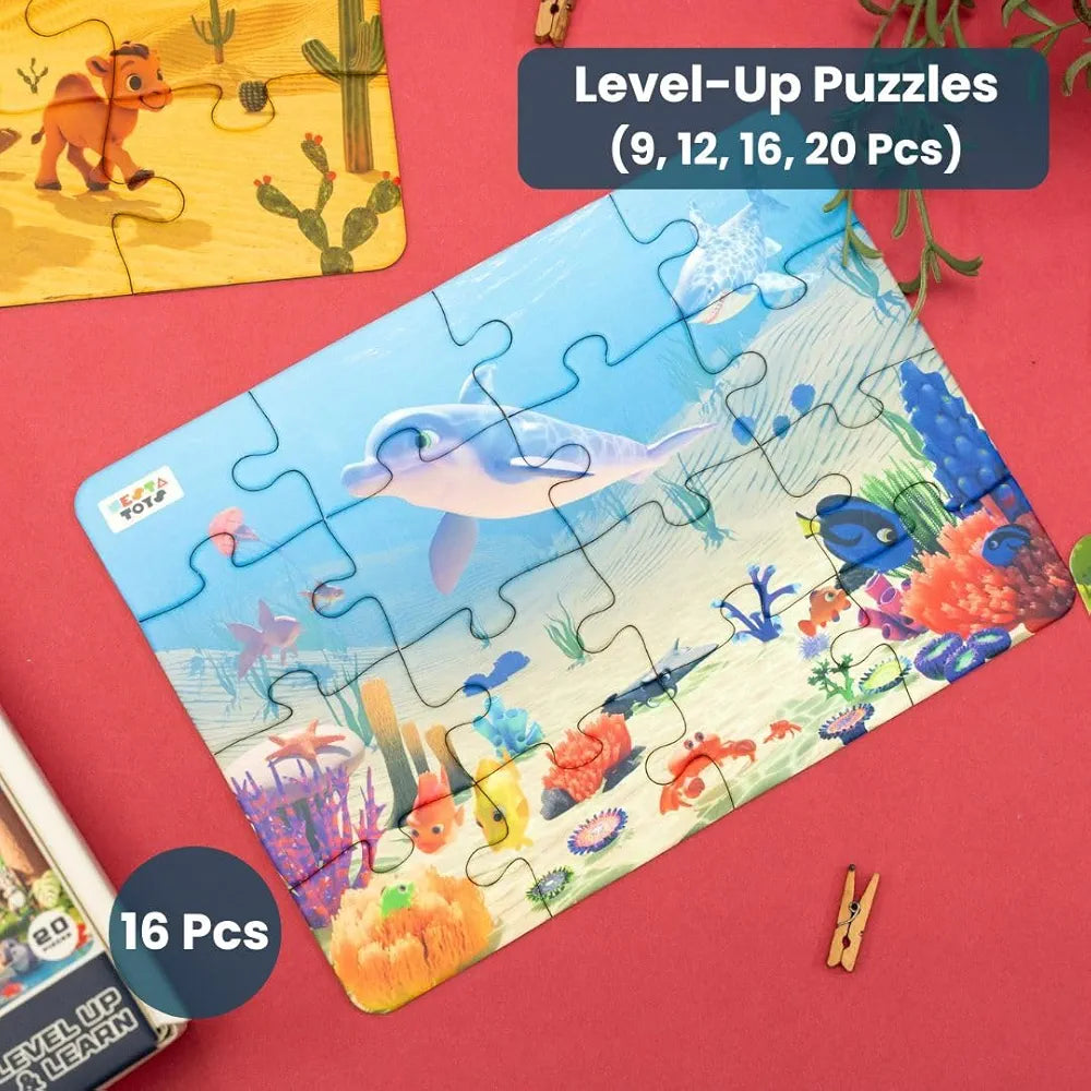 Nesta Toys Floor Puzzle & Game 4 in 1 Jigsaw Puzzle Habitat Educational Toy Gifts for Boys & Girls Ages 2, 3, 4, 5, 6 Years Stem Toys for Kids