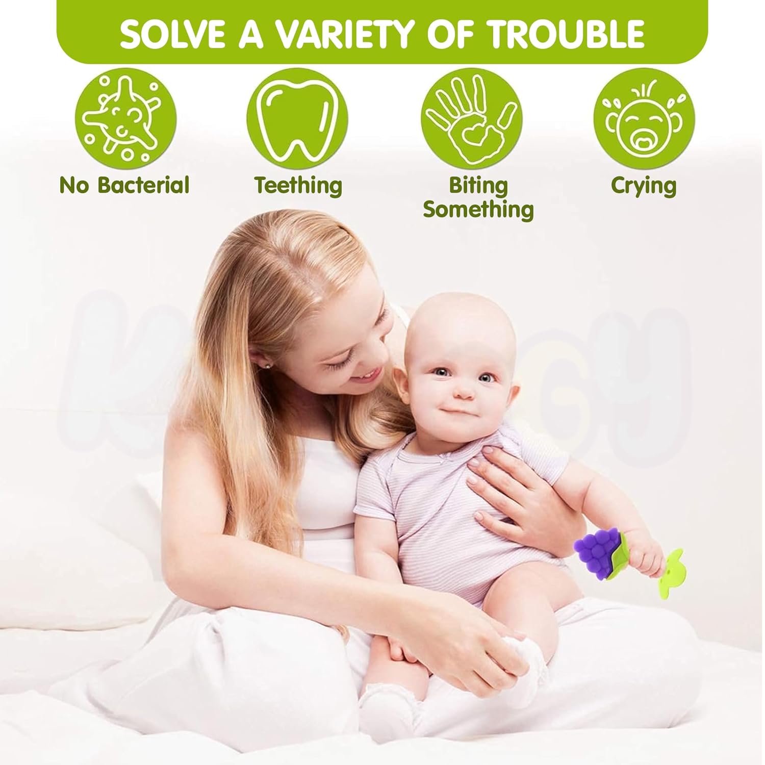 Kidology Teether for Babies 6+ Months 1 Giraffe 3 Fruit Shaped
