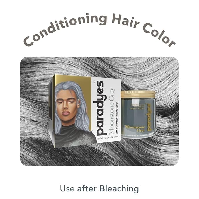Paradyes Semi-permanent Moonstone Grey Diy Conditioner Based Hair Colour - 120 Gms