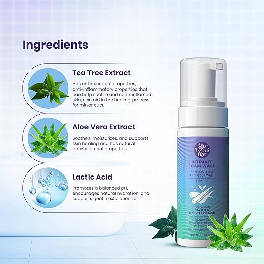 Yu n Me Anti-Bacterial & Anti-Odor Intimate Foam Wash for Men - 150 ml