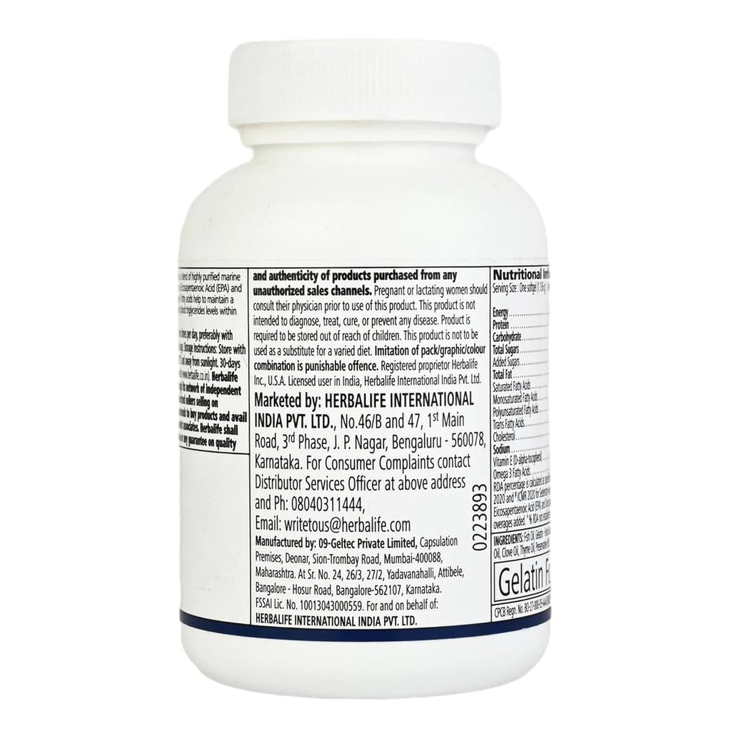 Herbalife Herbalifeline Omega-3 Fatty Acids Capsules â€“ 60 Softgels, 90g | EPA & DHA for Heart, Brain & Joint Health