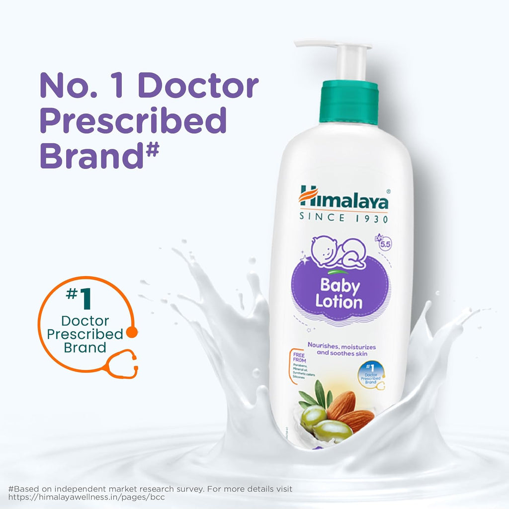 Himalaya Gentle Baby Lotion 400ml with Almond oil, Olive oil, Country Mallow | No.1 Doctor-Prescribed Brand |pH 5.5 formulation | Nourishes and moisturizes your baby's skin | Safe for Newborns