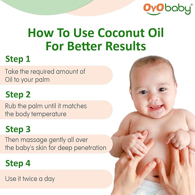 Oyo Baby Massage Oil Pure & Natural Coconut Baby Oil - 200 ml