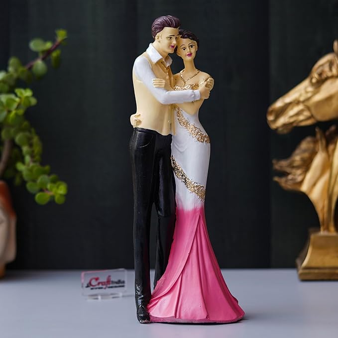 Ecraftindia Lovely Hugging Couple Statue Human Figurine Decorative Showpiece