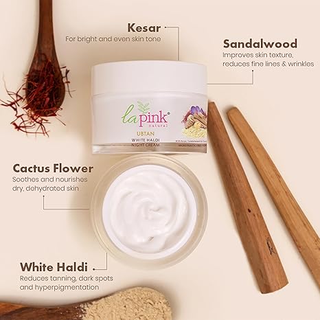 La Pink Ubtan White Haldi Night Cream - 50 gms