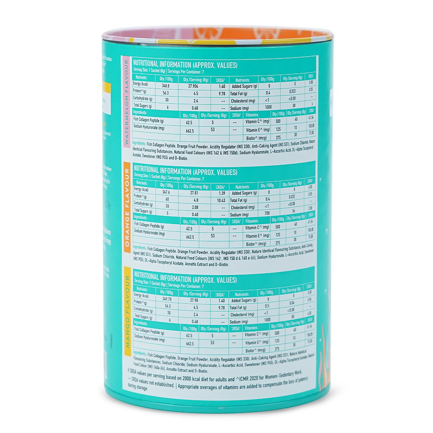 HealthKart hk vitals Marine Collagen Supplements (Multi-Flavour, Pack of 21) |With Biotin, Vitamin C & E | For Healthy Skin, Hair & Nails