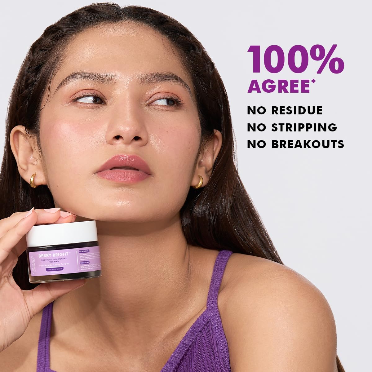 Conscious ChemistÂ® Berry Bright Pore Refining & Brightening Face Mask | For Bright and Clear Skin with Niacinamide & Berry Extracts | 50g