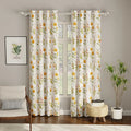 Urban Space Digital Printed Blackout Curtains for Door Bedroom Room Darkening Blackout Kids Decorative Curtains Cone Flower Yellow