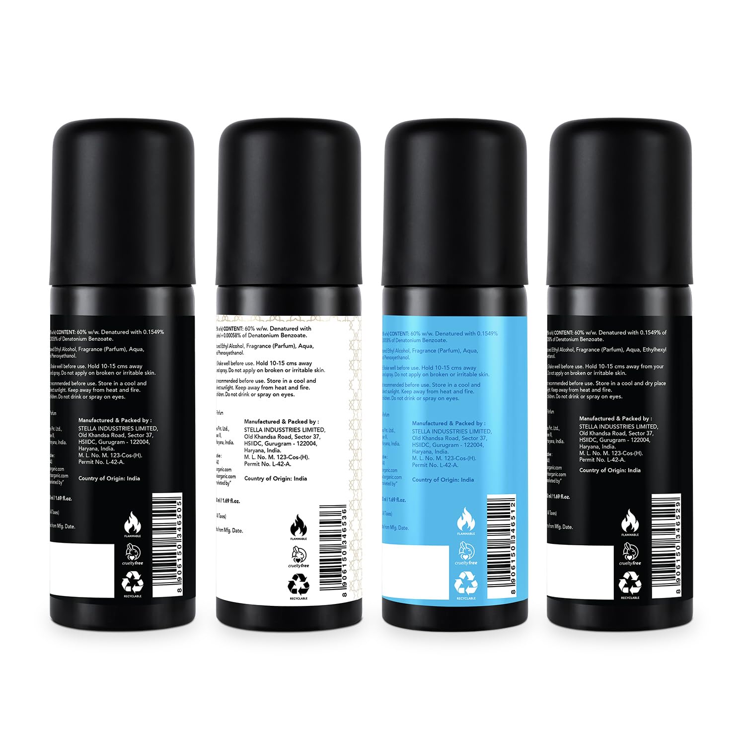 Bella Vita Luxury Unisex Body Perfume Gift Set | Deodorant for Men & Women | Pack of 4 x 50ml | No Gas Deo for Man and Woman | Long Lasting Fragrances with Lemon, Blackcurrant, Lavender & Bergamot