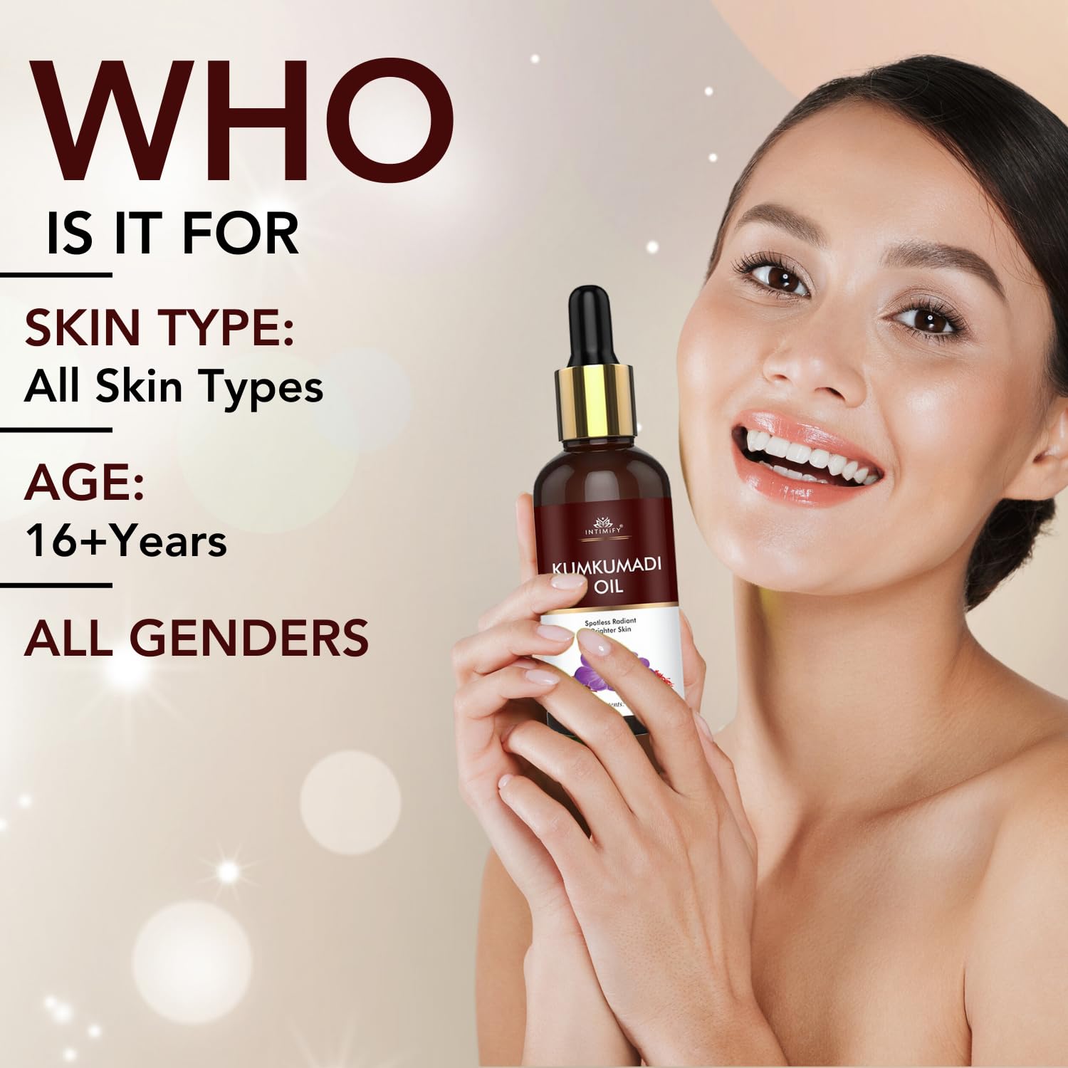 INTIMIFY Kumkumadi Tailam For Face, Kumkumadi Face Oil For Glowing Skin, Face Serum For Wrinkles, Whitening, Lightening & Pigmentation (15 ml)