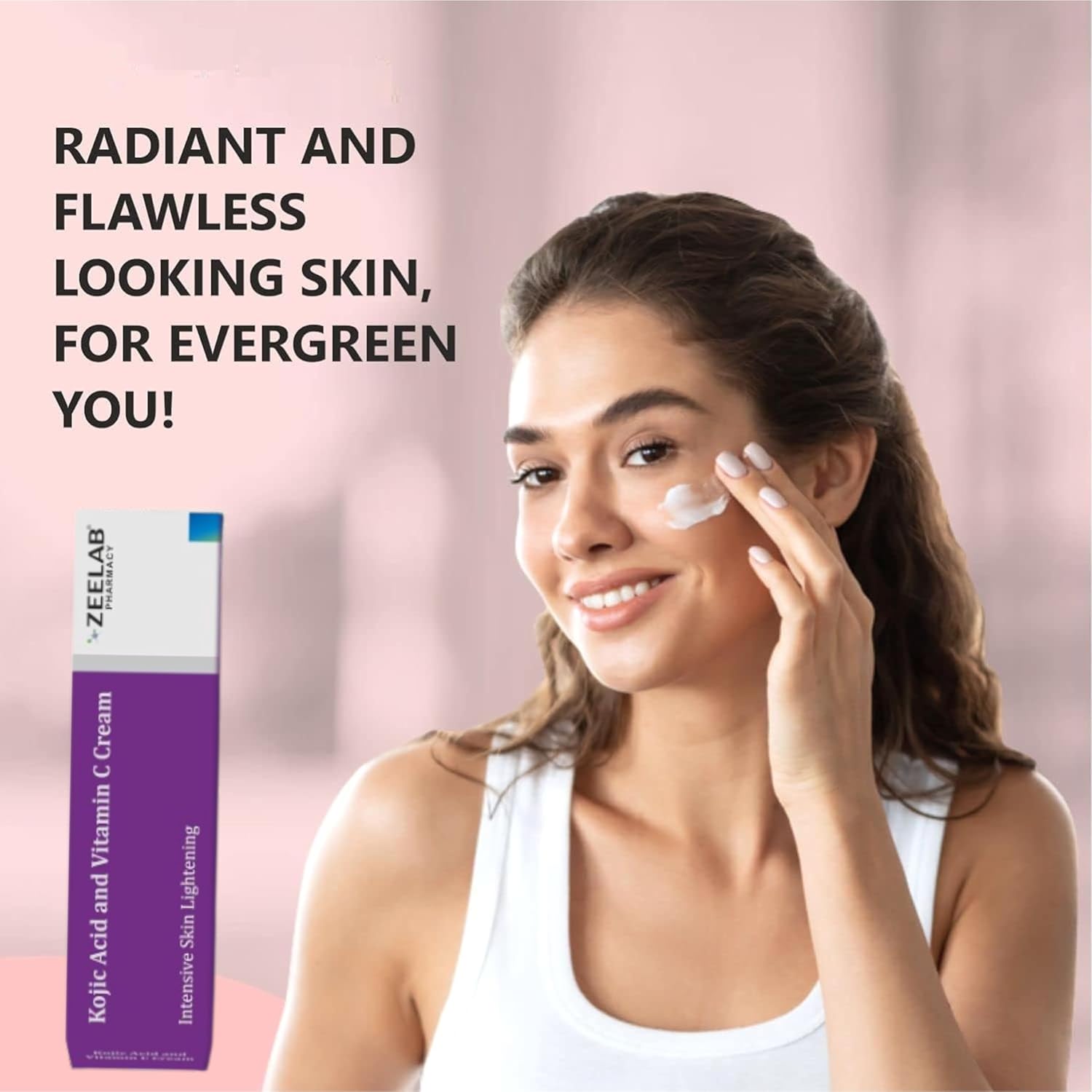 Zeelab Kojic Acid 2% and Vitamin C Cream â€“ Advanced Formula for Pigmentation, Dark Spots, Age Spots, Acne Marks & Uneven Skin Tone â€“ 20g Tube