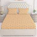Layers California Bedsheet Set for All Seasons Lightweight Moisture Absorbent 225 CVC King Size Brown, Geometry Pattern
