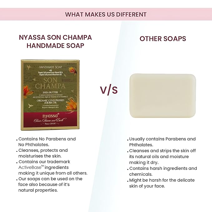 Nyassa Luxurious Son Champa Handmade Natural Bathing Soap - 150 Gms