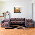 Kuber Industries 5-Seater Sofa Cover for Home Decor Shaded Venus Sofa Cover Set Brown