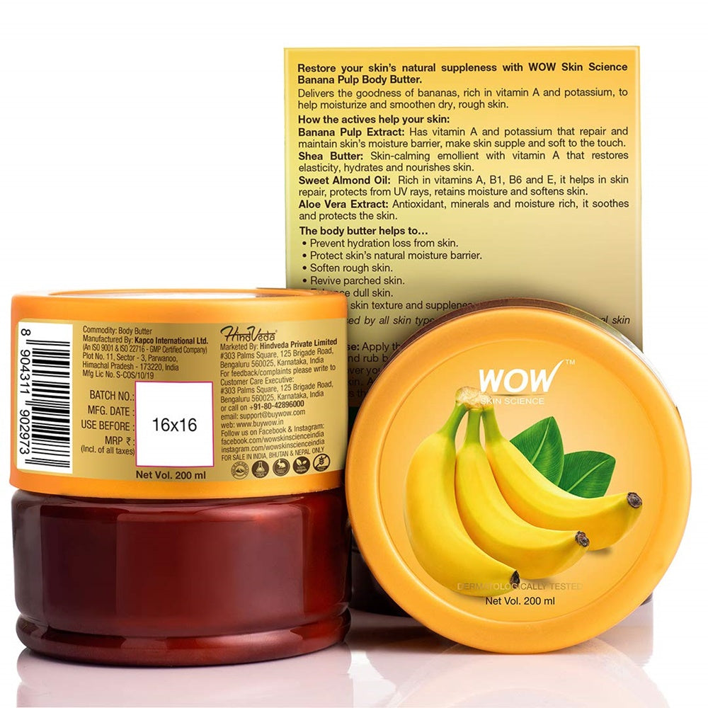 Wow Skin Science Banana Pulp Body Butter - 200 ml