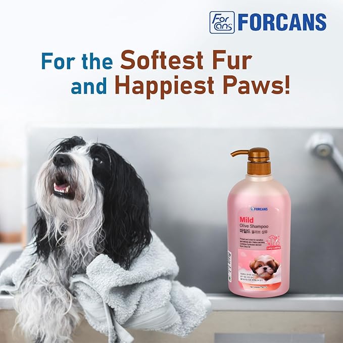 Pet Needs Forcans Natural Mild Olive Shampoo for Puppy and Kitten 750 Ml | Effect Gentle to Weak and Trouble Prone Skin