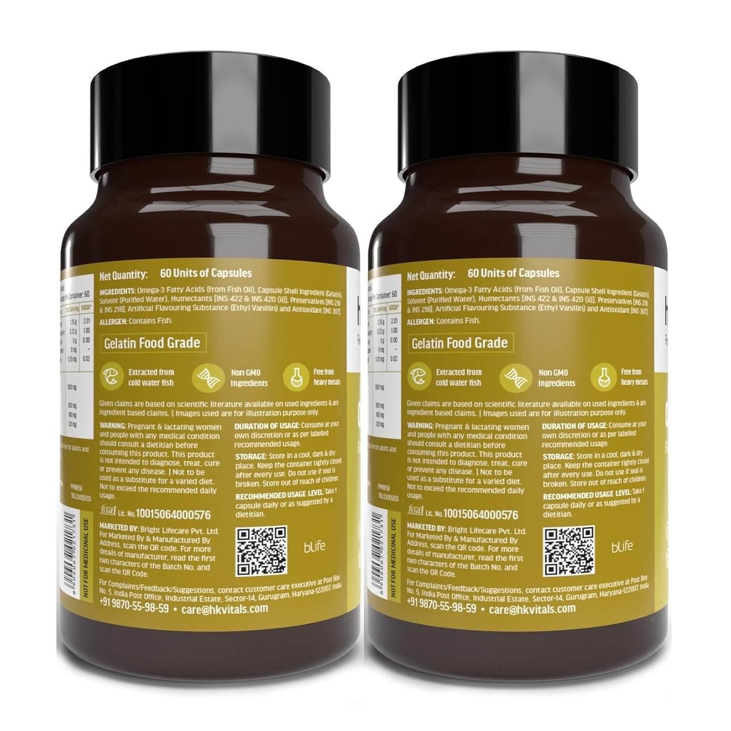 HealthKart hk vitals Salmon Omega 3 (60 Capsules) |