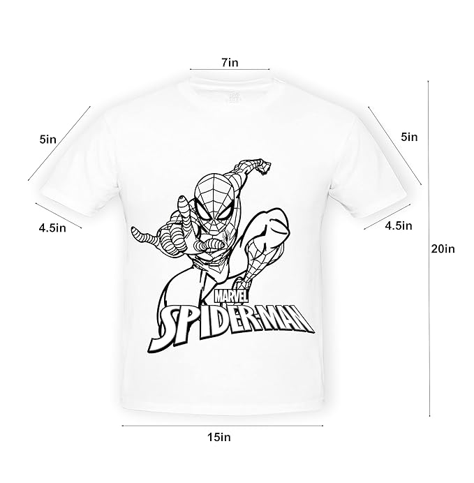 Ratna's Paint Your T-shirt Marvel Spiderman Theme Diy Kit With Free Size T-shirt for 5-12 Years Kids | Spiderman