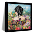 ArtX Woman Butterfly Big Canvas Painting For Bedroom Living Room