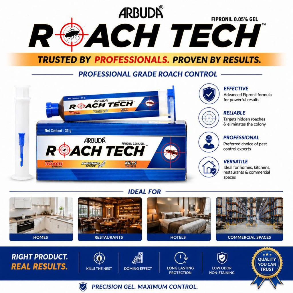 Arbuda Roach Tech Gel for Cockroach Control | Fast Acting Gel Bait | Colony Destroyer | Ready to Use (35g, Pack of 1)